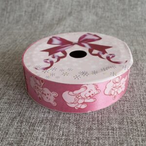 ajándékszalag (rózsaszín, macis)