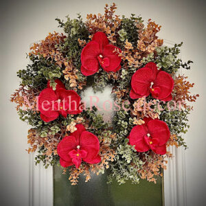 orchideás kopogtató ajtódísz