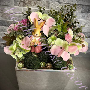 húsvéti nyuszi virágdekorral