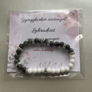 rózsakvarc karkötő piros gyönggyel